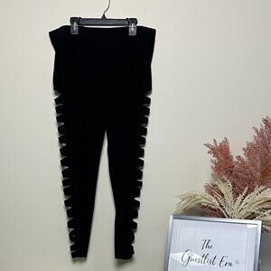 Express Black Peek-a-boo Leg Cutouts Leggings